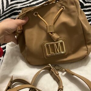 Love Moschino Camel Bucket Bag with Gold Accents
